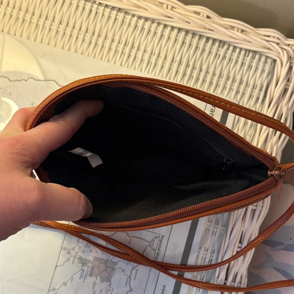 Dooney & Bourke Red and Brown Leather Crossbody Bag - Picture 3 of 5